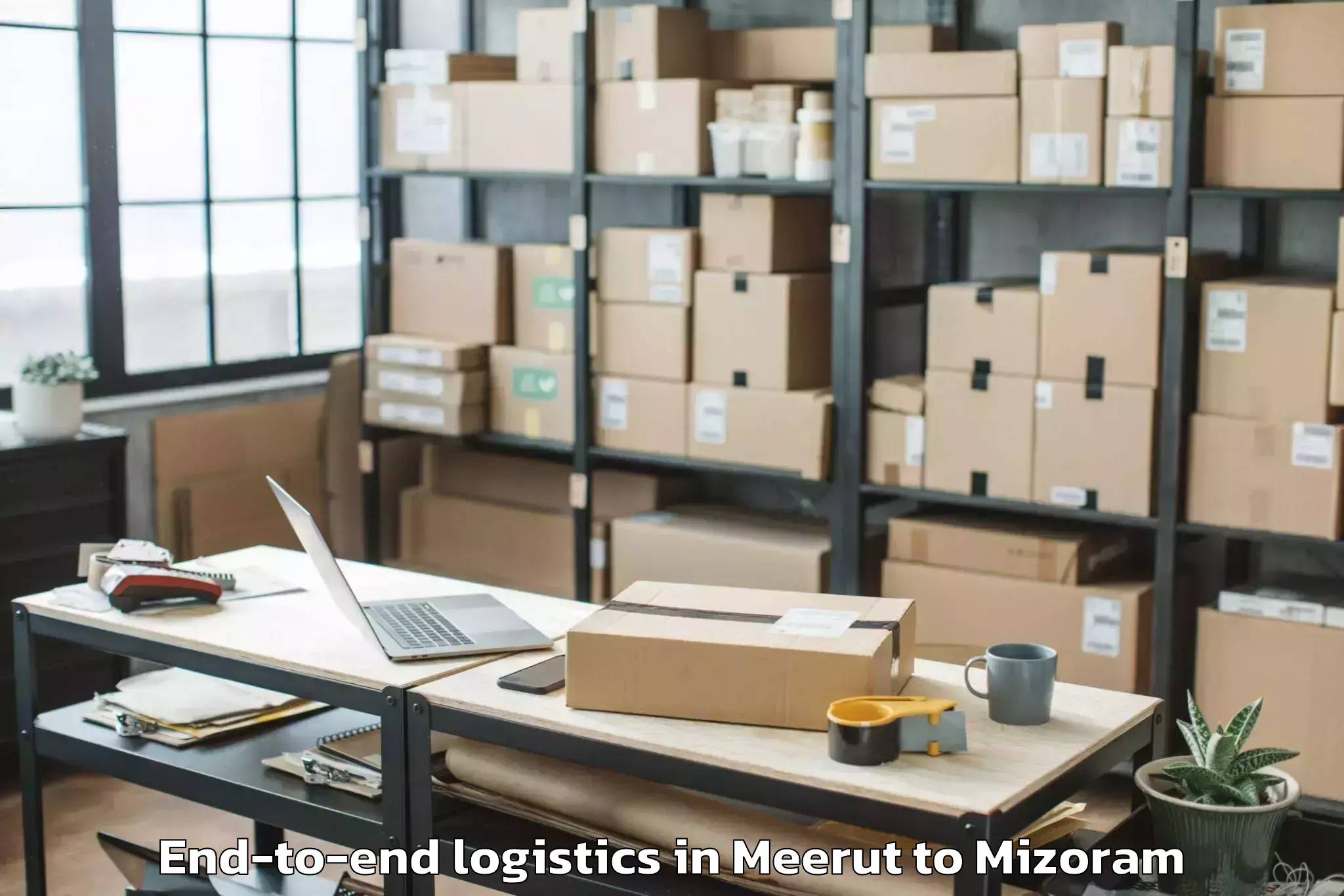 Hassle-Free Meerut to Mizoram University Aizawl End To End Logistics